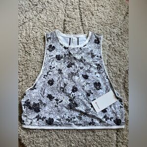 LULULEMON Women’s Floral Tank Top - White/Black NEW